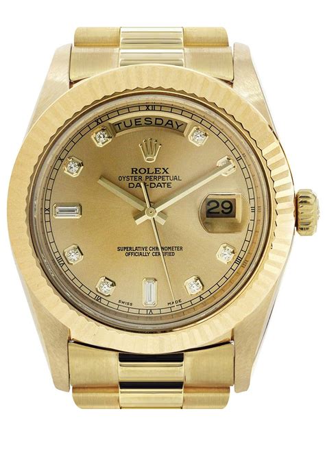 rolex day date solid gold|rolex day date 41mm gold.